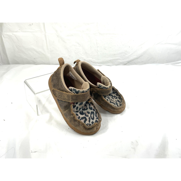 Twisted X Leopard Infant Baby Shoes Size 8 M Moc Leather Upper - Picture 2 of 16